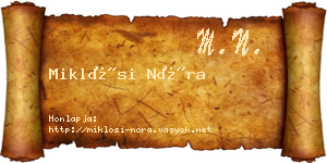 Miklósi Nóra névjegykártya