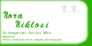 nora miklosi business card